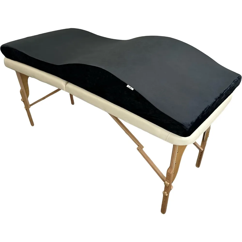 Massagem Bed Topper para salão de beleza, espuma de alta densidade, pelúcia macia, design ergonômico, 28 in, 71 cm, preto