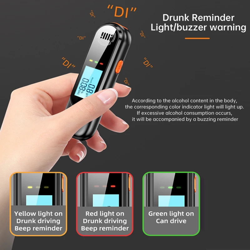 جديد LED عرض التلقائي جهاز اختبار شرب الكحوليات المهنية جهاز اختبار شرب الكحوليات التنفس قابلة للشحن أدوات اختبار الكحول الكحول