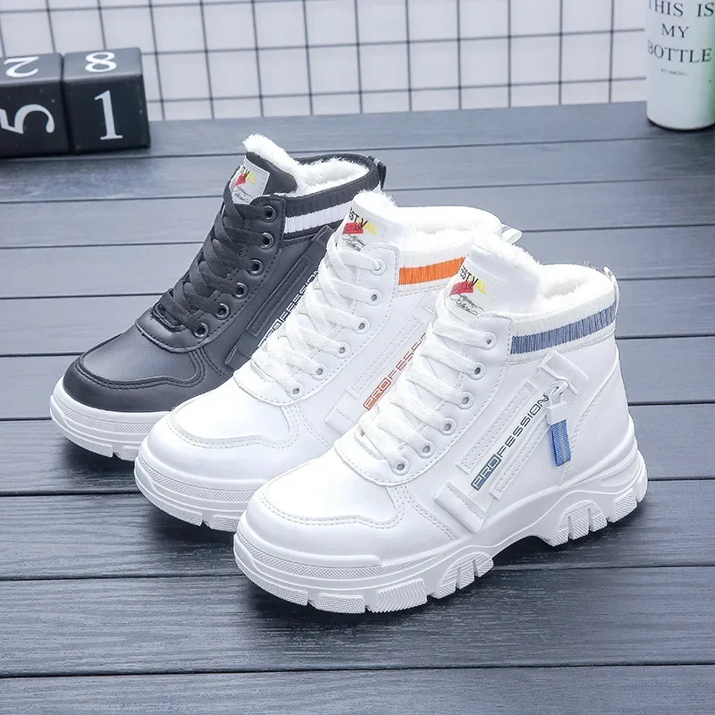 Winter Women Cotton Shoes Plush Thick Warm Booties Woman 2023 Female Comfortable Boot High Top Sneakers Snow Short Boots 35-40