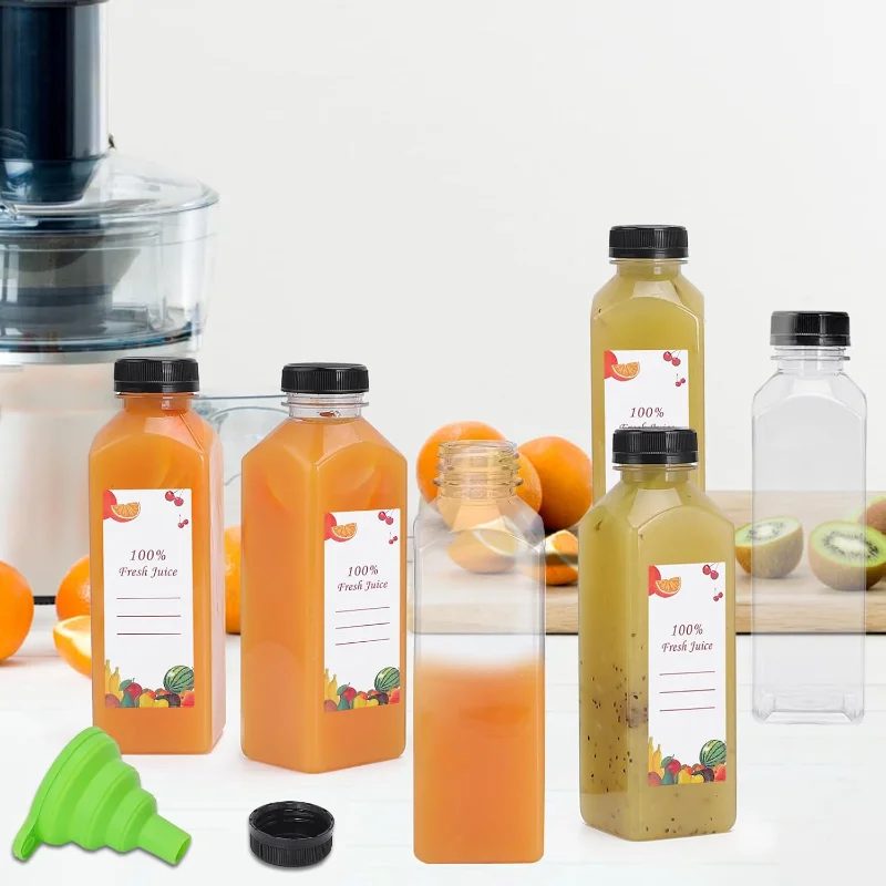 Plastic Juice Bottles 150 pcs 16 oz Empty Plastic Water Bottles with Caps Reusable Clear Beverage Containers for Drinking, Juici image 5