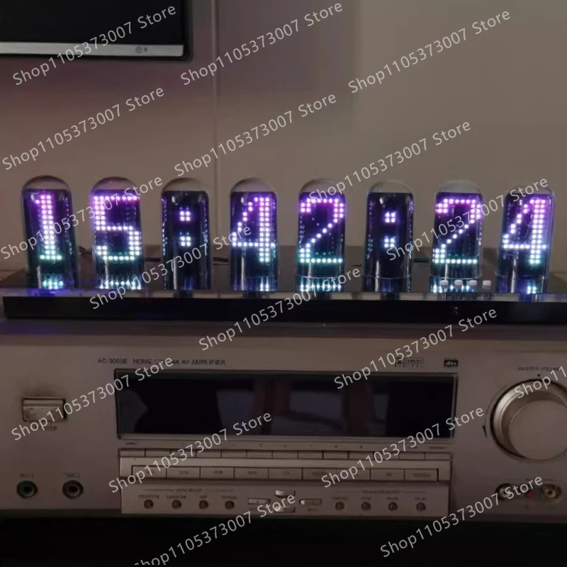 Quasi-glow tube clock music spectrum RGB full color LED remote control voice control wire control animation DIY creative gifts