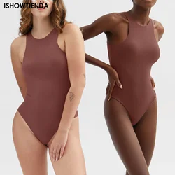 Sexy Bodysuit Women Tummy Control Panties Thong Shapewear Racerback Top Crop Seamless Body Sculpting Shapers High Neck Bodysuits