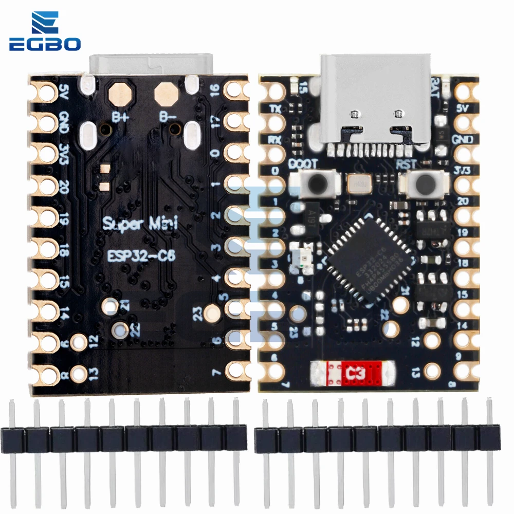 egbo ESP32-C6 لوحة تطوير SuperMini متحكم صغير برمجة التعلم وحدة التحكم الأساسية