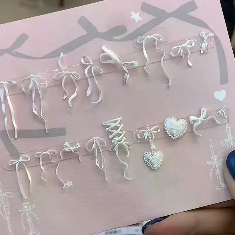 Retro -style Nail Mold With Lace Ribbons, Candlestick, And Butterfly Transformation Nail Art Accessories; 1Pcs