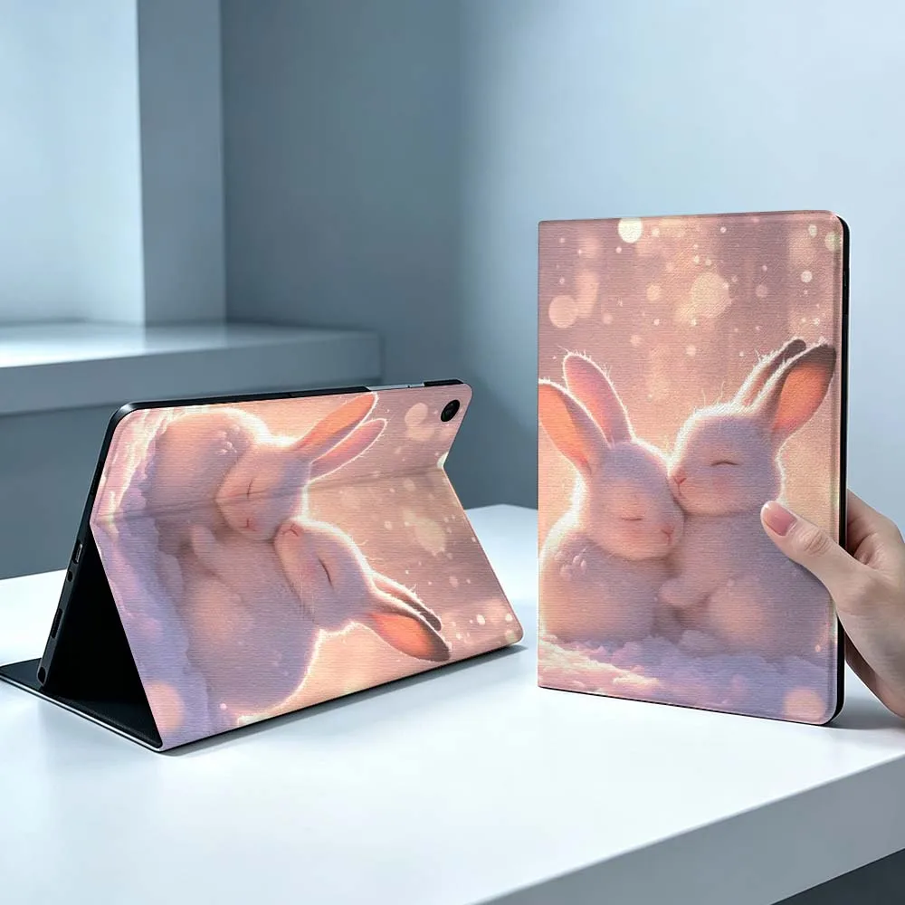 Cute Rabbit Winter Design Soft For Samsung Galaxy Tab S11 S10 S9 S8 S7 S6 A9 A8 A7 A11 Lite FE Plus Pen Tray Tablet Case