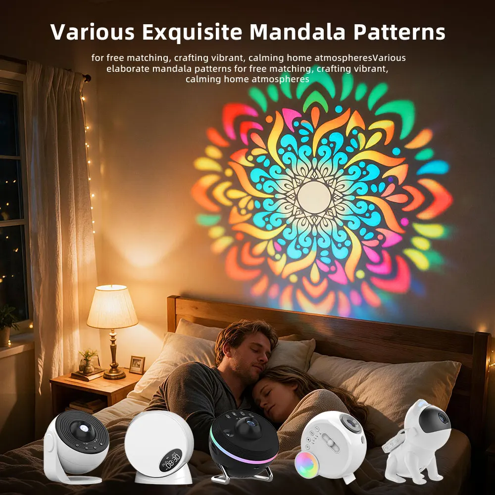 6Pcs Mandala Pattern Projection Film Discs Slides Galaxy Star Projector Night Light Mandala Lamp Lens Films Bedroom Decor Ambien