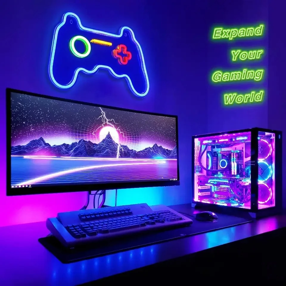 Sinais De Néon LED Para Gamer, Iluminação Interior, Luzes Noturnas, Logotipo Do Jogo, Design Livre, Decoração Do Quarto, Bom Preço, Preço De Fábrica