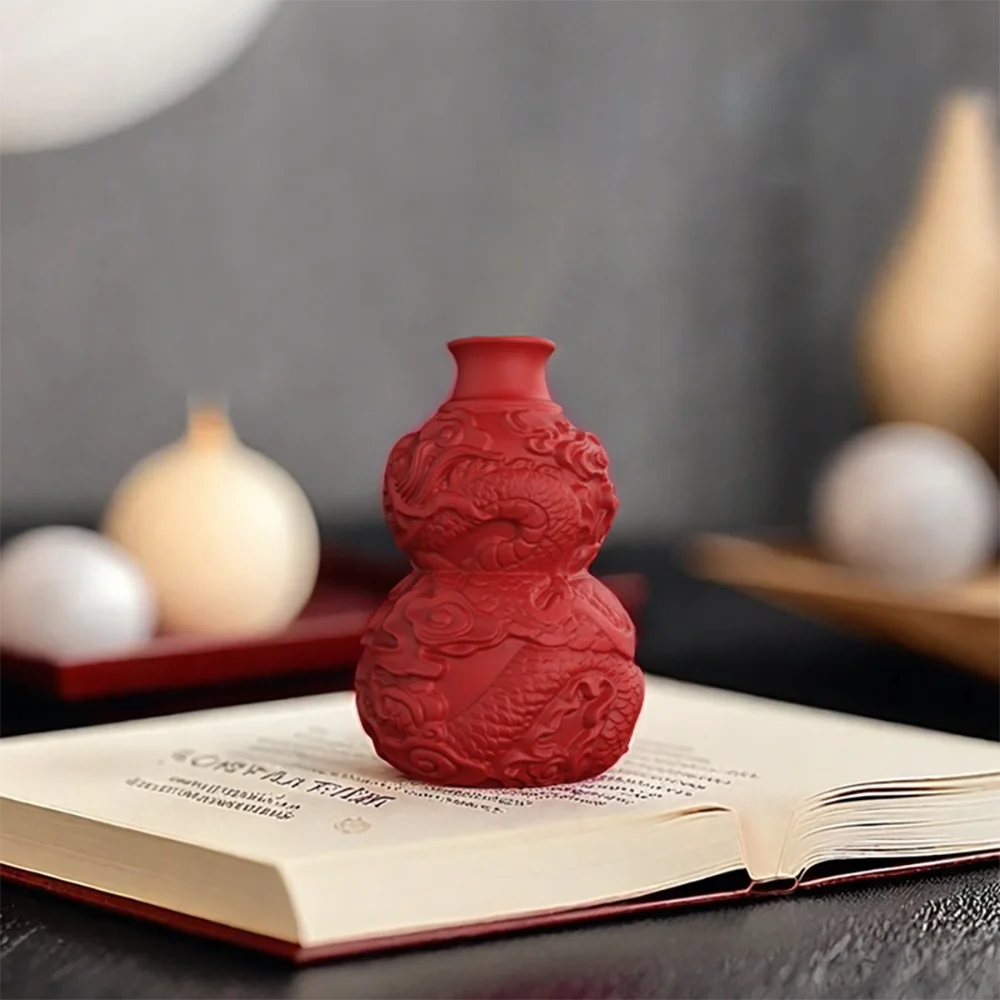 Molde de silicone para vela de cabaça de dragão estilo chinês, adequado para decoração de casa DIY, cimento, gesso, cera e ideias criativas para presentes