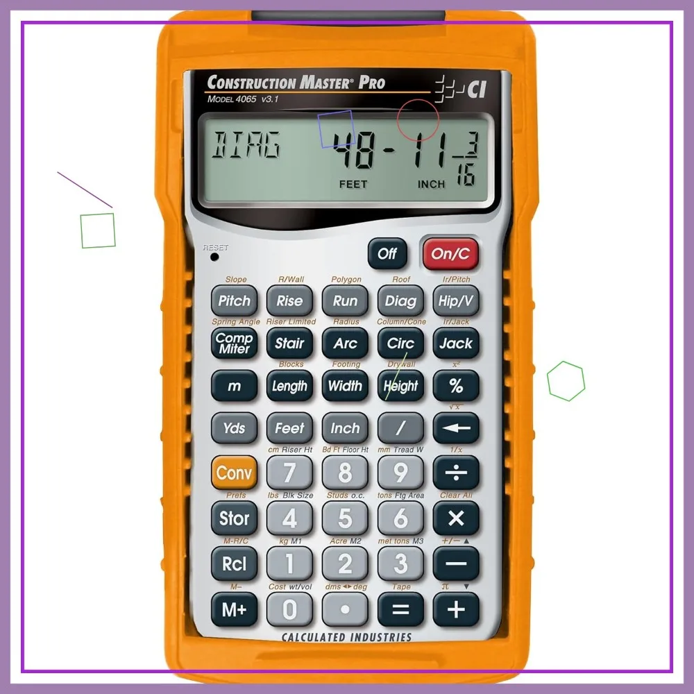 

Advanced Construction Math Calculator for Contractors, Estimators, Builders - Feet-Inch-Fraction & Metric Conversions