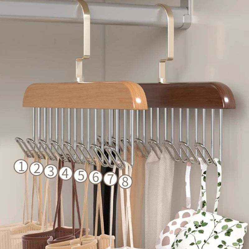 Women Clothes Storage Hanger Multifunctional Wooden Belt Hanger Sturdy Durable Tie Holder For Beanie Scarfs Bra Closet Supplies