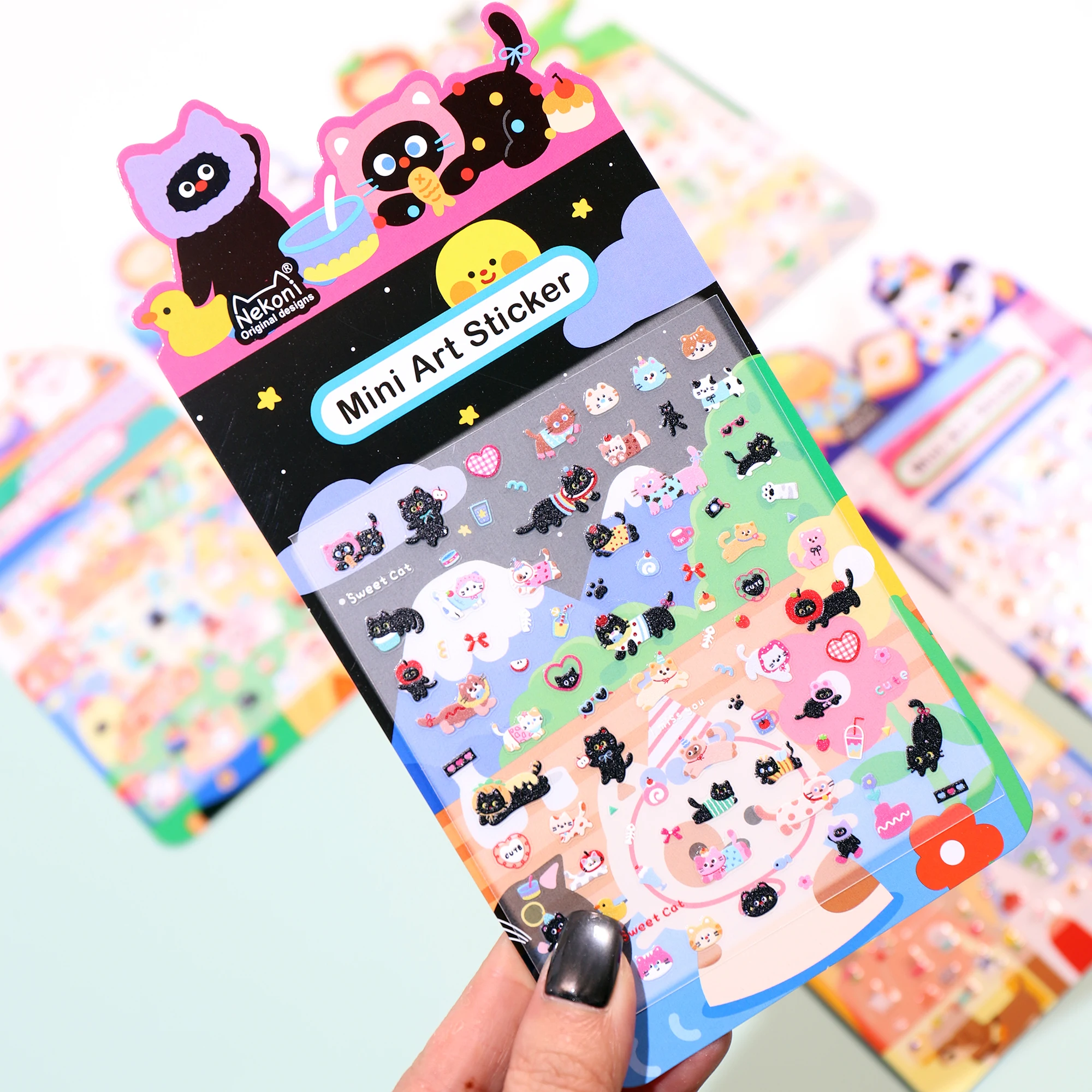 

Корейский импорт NEKONI, мини-милые животные, мультяшные художественные наклейки, скрапбукинг, сделай сам, журналы, канцелярские принадлежности, школьные наклейки для ногтей