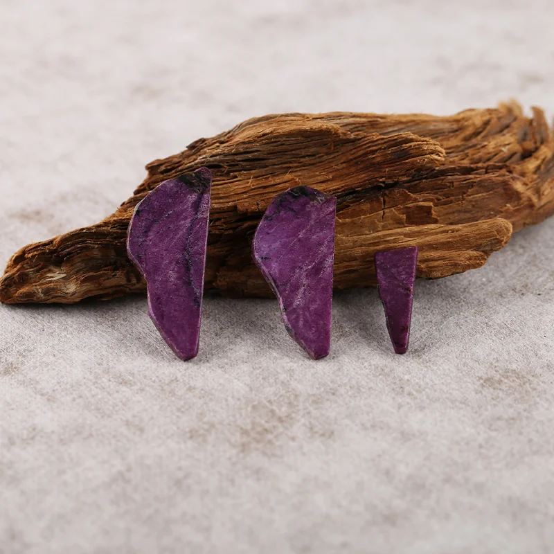 Limited Editi4PCS Nugget African Purple Stone Earring Beads, Handmade Natural stones Polished Stones for jewelry Making Supplies