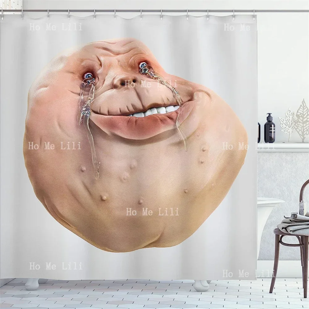 Humorous Ugly Forever Lonely Angry Art Printed Bathroom Decoration Shower Curtain