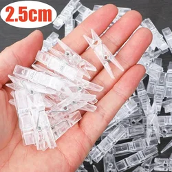 2.5cm Mini Spring Clear Transparent Clips Clothes Photo Paper Peg Pin Clothespin Craft Clips Party Home Decoration