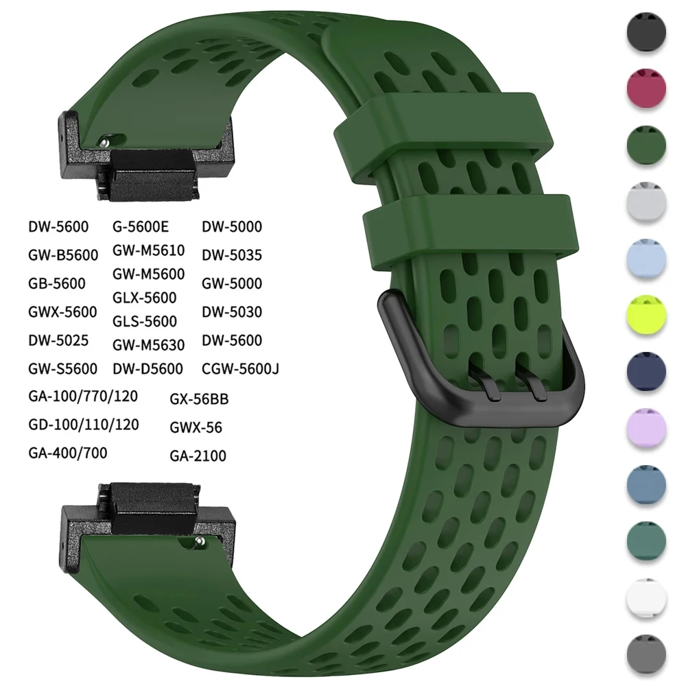 Sport-Silikonarmband für Casioak-Uhr GA-2100 DW5600 5000 5035 G-5600E GW-B5600 GA-110 Soft Loop Armband Armbandzubehör