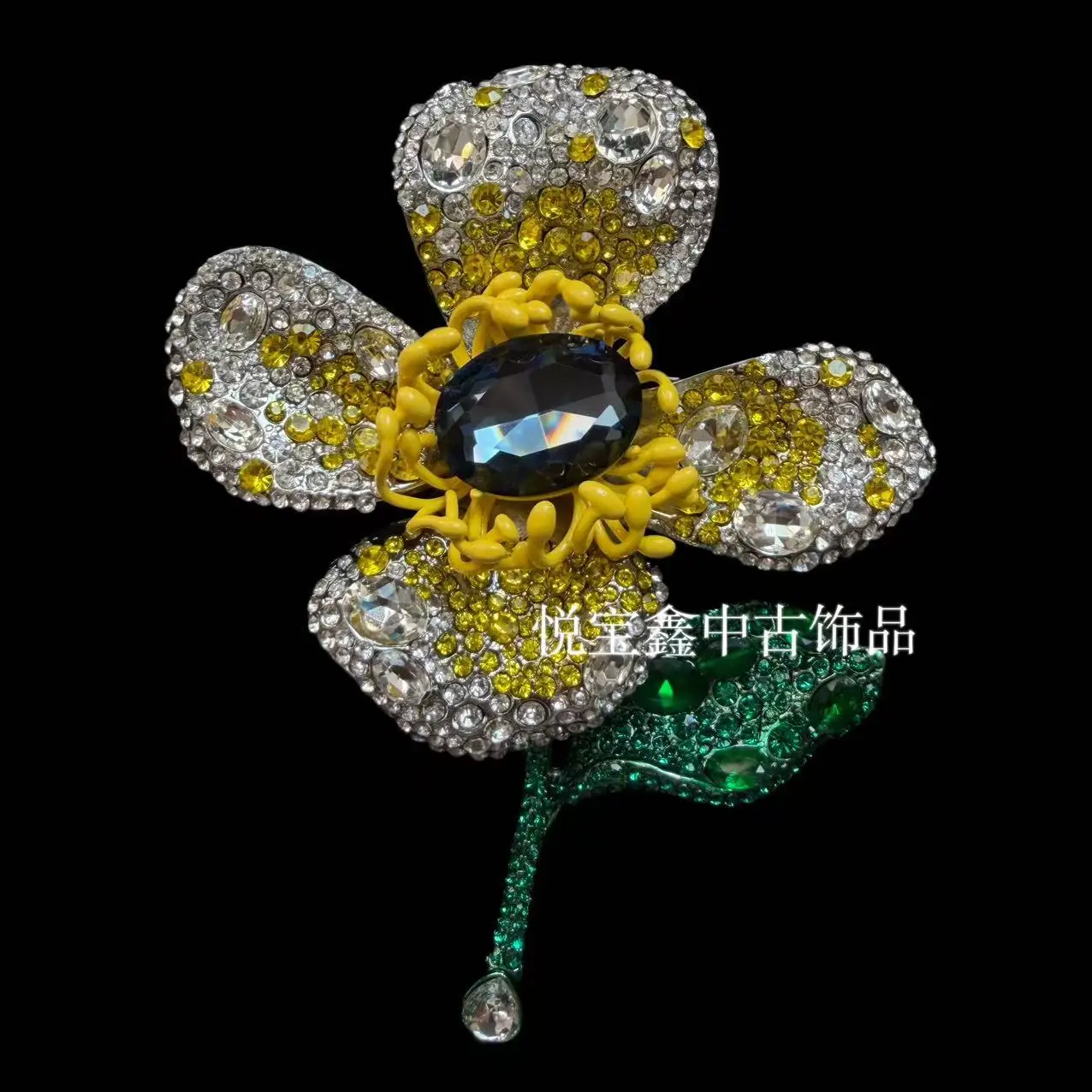 heavy industry  flower brooch elegant zirconium brooch suit jacket corsage accessories
