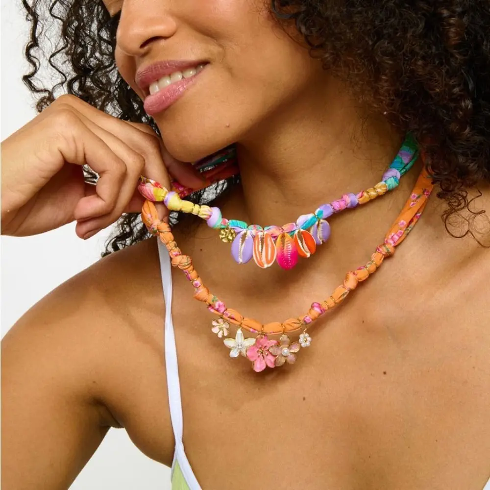 

Love Beach Ocean Series Necklace Love Heart Bracelet Cloth Chain Necklace Jewelry Accessories Ethnic Style Dopamine Necklace