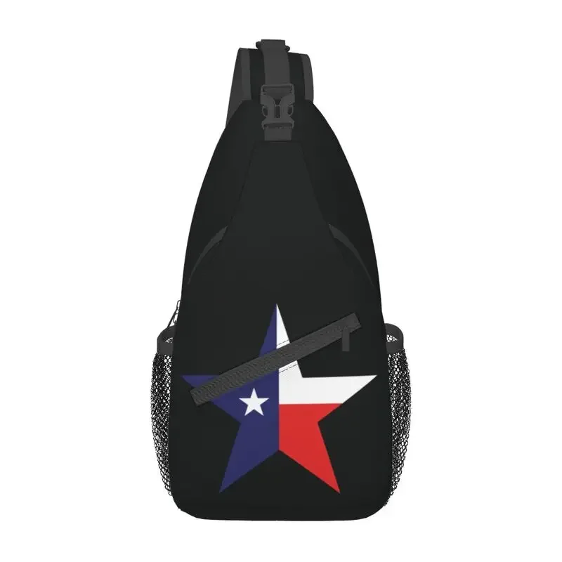 Casual Texas Lone Logo Crossbody Sling Backpack Men Flag Of Texas Shoulder Chest Bags for Traveling