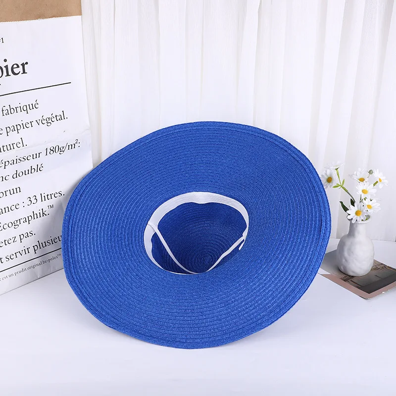 Large Brim Straw Hats for Women Summer Sunshade UV Protection Beach Hat Outdoor Vacation Seaside Foldable Korean Fashion Visors