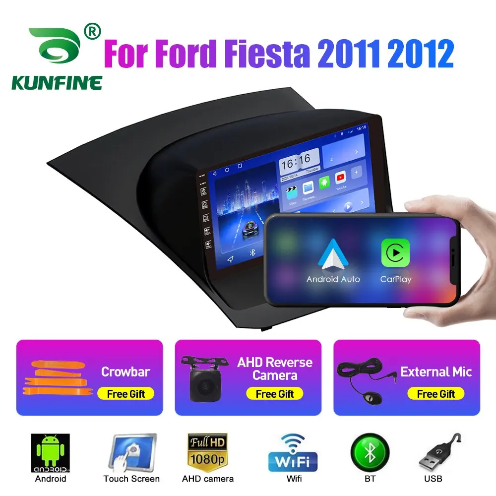 

Автомобильный радиоприемник для Ford Fiesta 2009-2012 2Din Android, восьмиядерный автомобильный стерео DVD, GPS-навигатор, плеер, мультимедиа, Android Auto Carplay