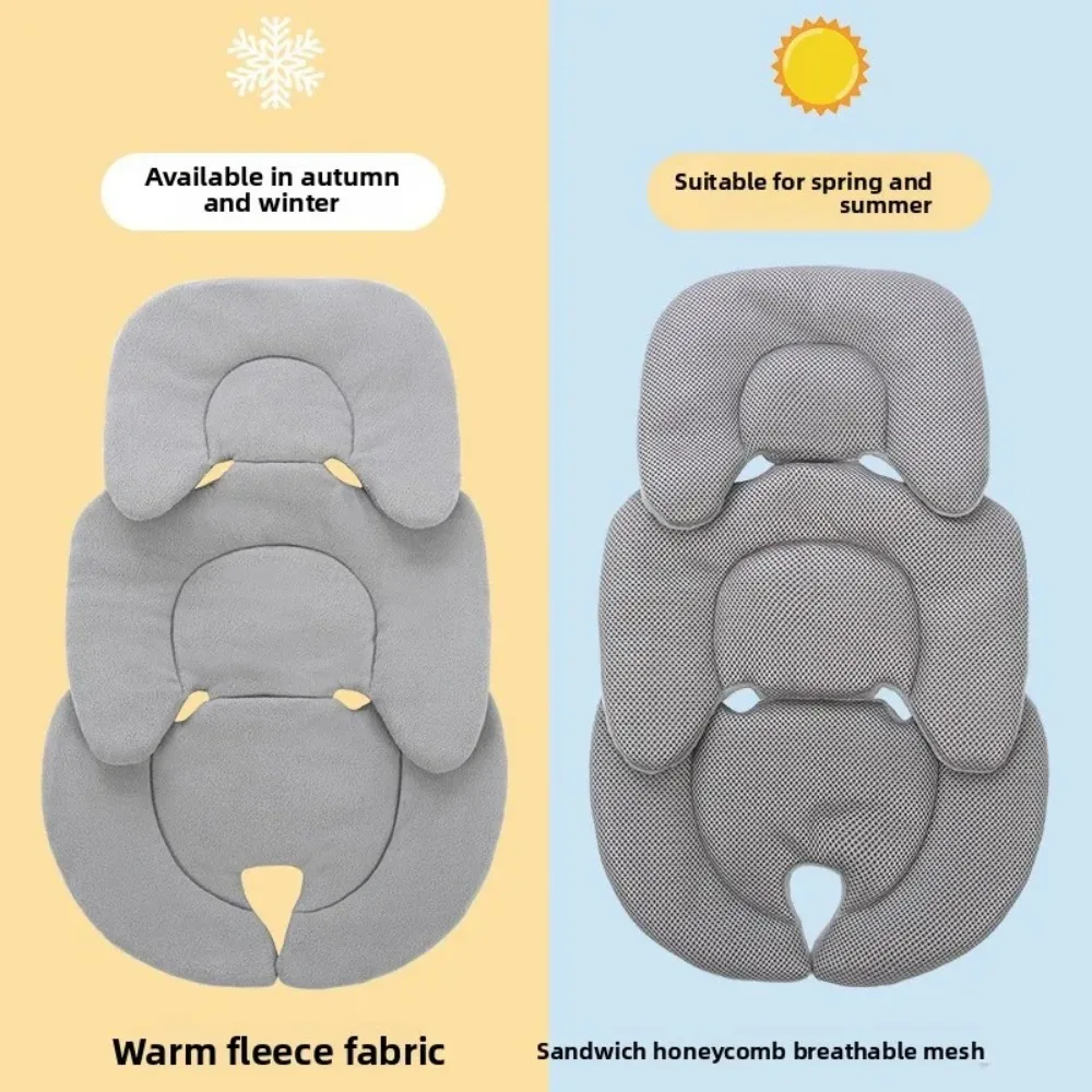 PANGDUBE Universal Seat Cushion for Stroller Mat for Safety Seat Baby Highchair Cushion for Stroller 2-Sides Polar Fleece&Mesh