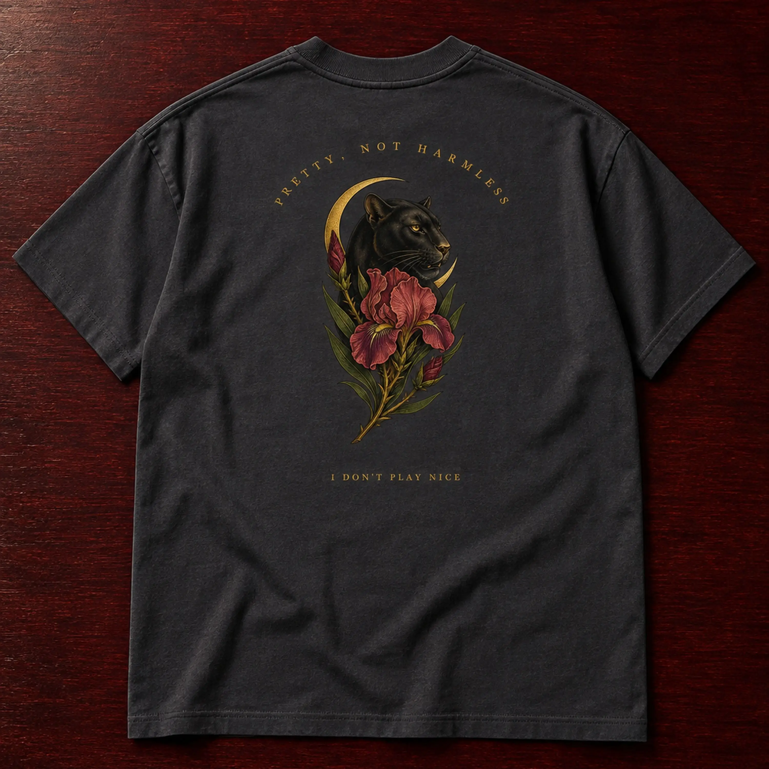 Pretty Not Harmless Panther Iris Gothic Tattoo Heavyweight T-Shirt
