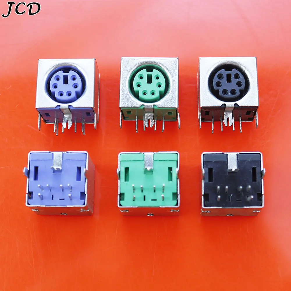 JCD 1pcs MINI 6Pin Female Socket Connector For PS2 Female JACK Mouse Keyboard Plug Connector Mouse Holder Socket Outlet