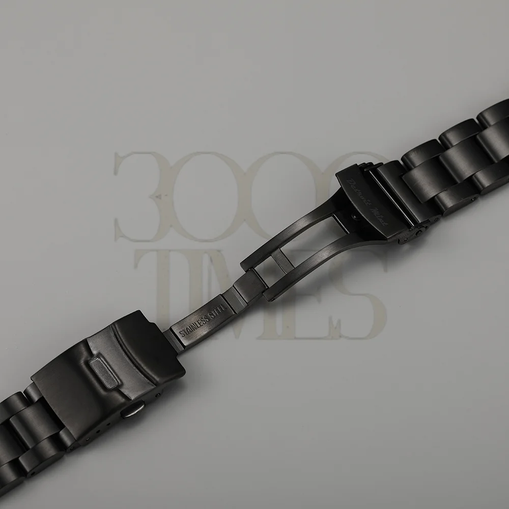 Imagem -03 - Pvd Preto Sólido Curvo End Link Pulseira de Relógio Fit para Skx 6105 Relógio Aço Inoxidável 18 mm 20 mm 22 mm 24 mm