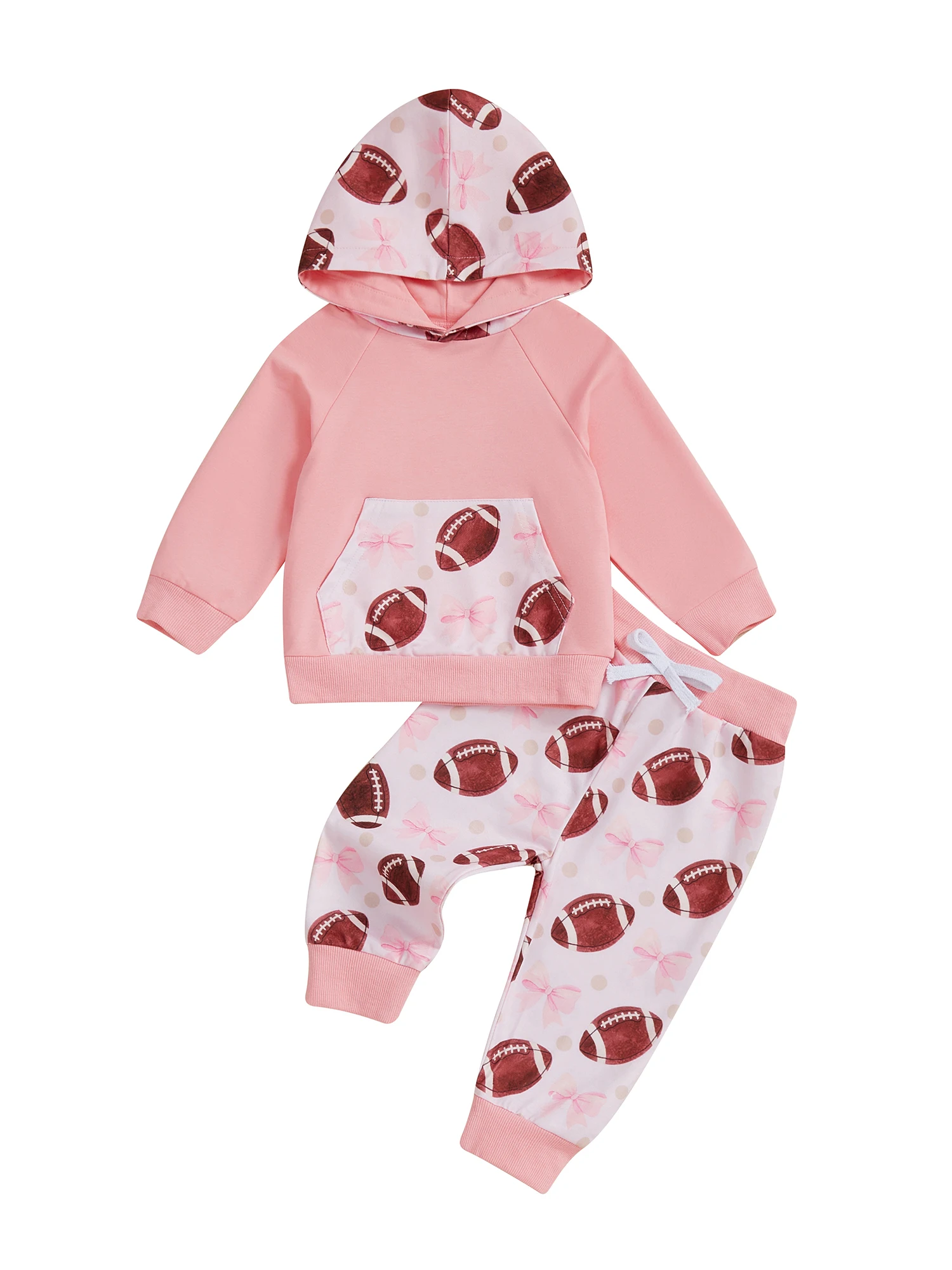 Adorable conjunto de otoño para niñas pequeñas, elegante Top con capucha y estampado de rayas y pantalones a juego, traje de 2 piezas