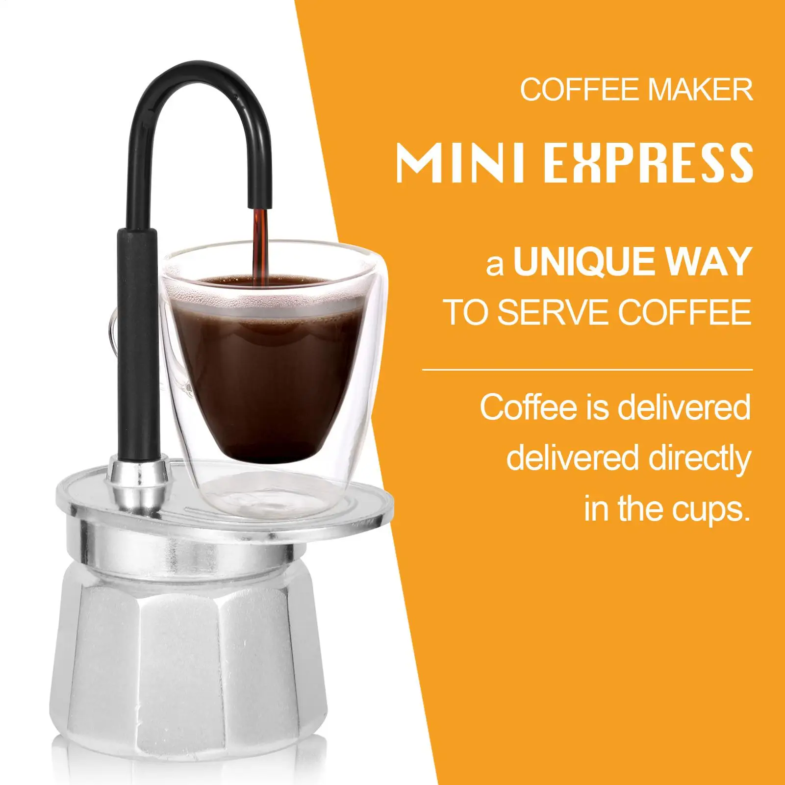 

Single Spout Mocha Pot Stainless Steel Lightweight Italian Coffee Maker for Outdoor Camping Home Kitchen Accessories