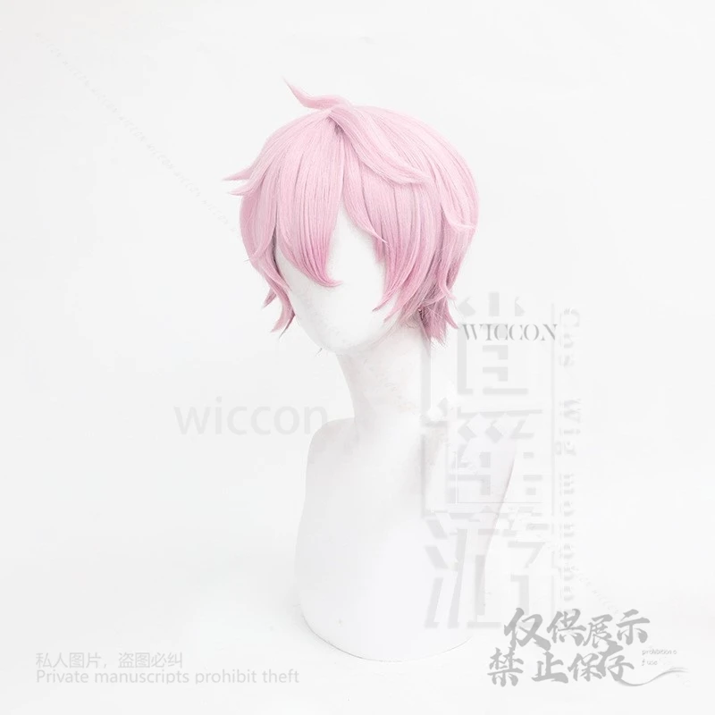 داليا تأثيري 30 سنتيمتر شعر مستعار أنيمي لعبة Genshin تأثير قصير الوردي التدرج شعر مستعار مقاومة للحرارة شعر مستعار اصطناعي غطاء للجنسين الباروكات كوس