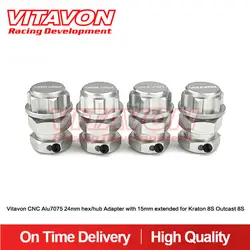 VITAVON CNC Alu7075 24mm sześciokątny/piasta z 15mm przedłużony dla Kraton 8S wyrzutnik 8S