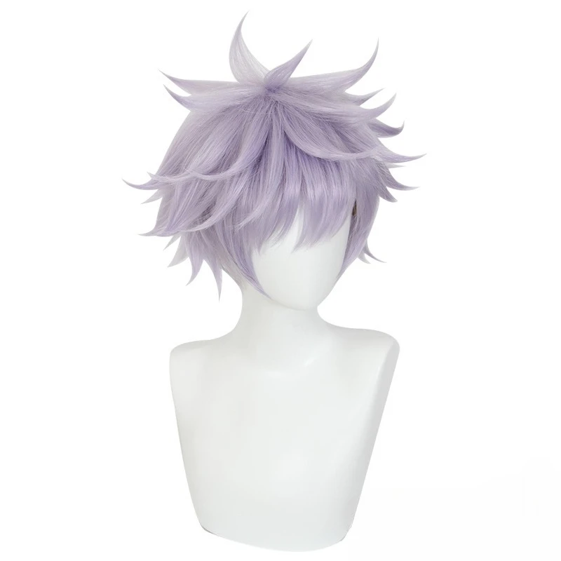 Shuutan Jujutsu Kaisen Gojo Satoru Regelmäßige Lose Version Helllila Umgedreht Cosplay Anime Perücke 458F