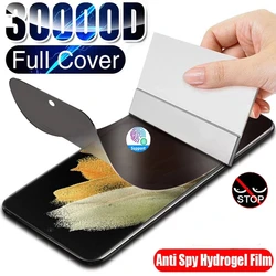 Anti-Spy Hydrogel Film For Samsung S22 S21 Plus S20 S23 FE Note 20 Ultra Privacy Screen Protectors For Galaxy S24 A53 A54 A52