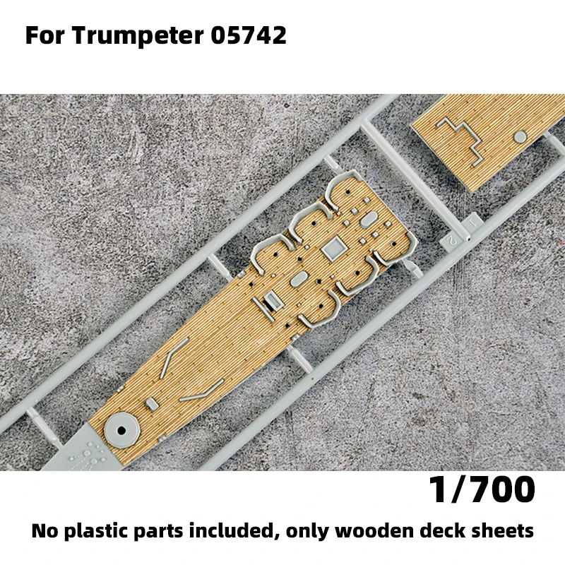 Modell-Upgrade-Teile: Lasergeschnittene Holzdeckplatte mit selbstklebender Ankerkette für TRUMPETER 05742 USS New Orleans CA-32 1/700 – Detail 2