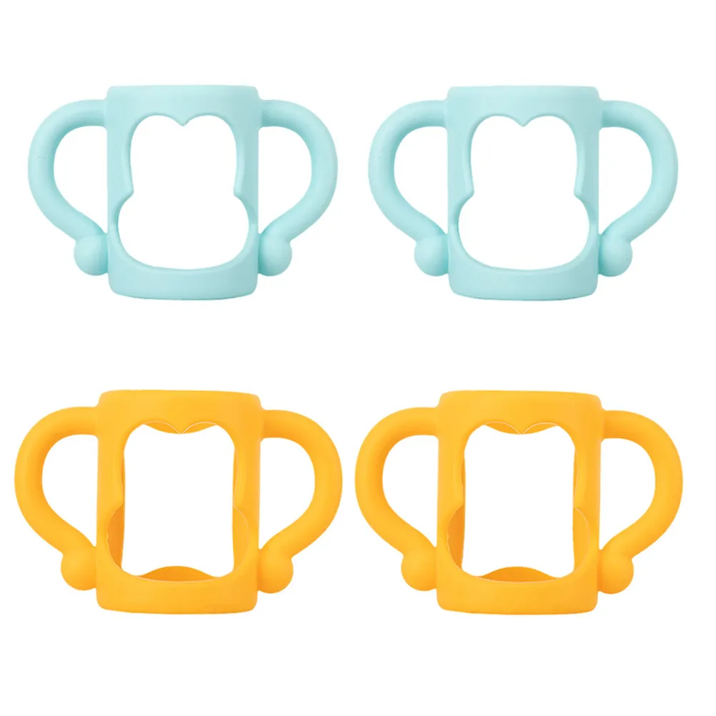 4Pcs Silicone Baby Bottle Handles for -Feeding Non-Slip Grip Arms Easy Attach Clean Universal Milk Feeding Bottle