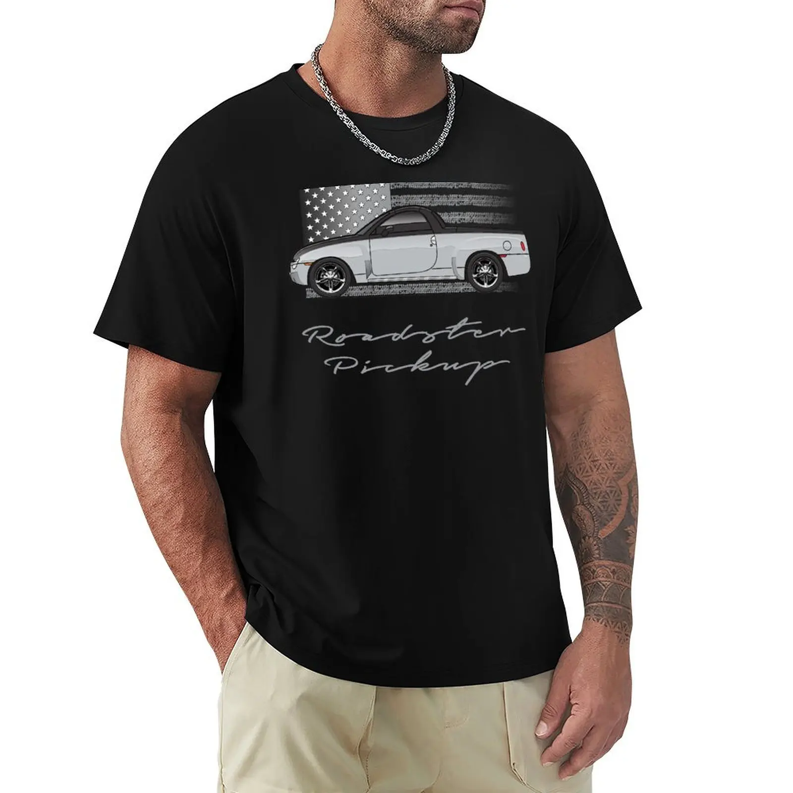 Silver and Black T-Shirt Casual Loose Fit Short Sleeve T-Shirt