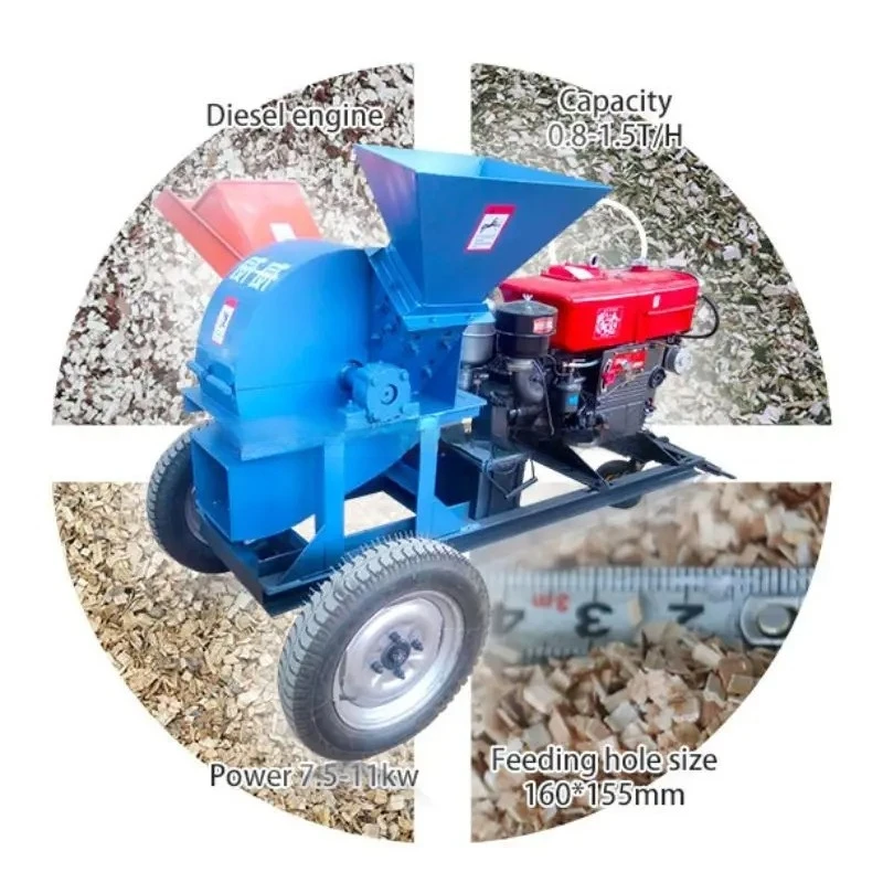 

Forestry Machinery Industrial Wood Crusher D iesel Engine Machine