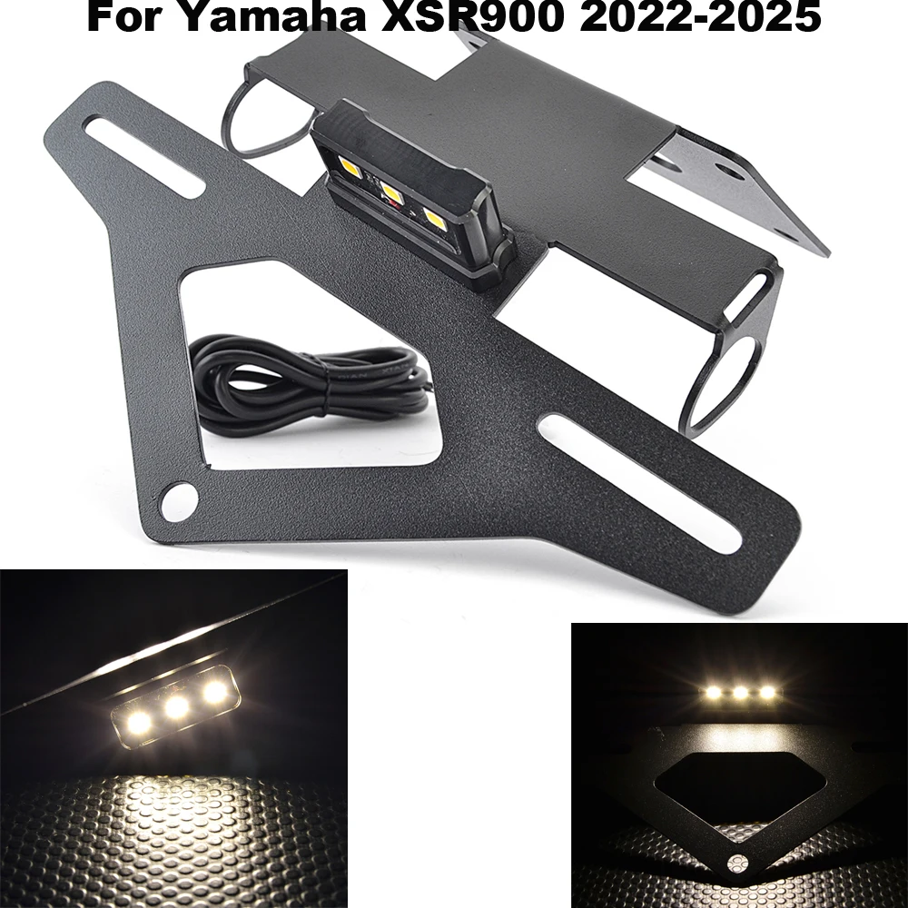 

XSR 900 Motorcycle License Plate Bracket With Plate Light For Yamaha XSR900 2022 2023 2024 2025