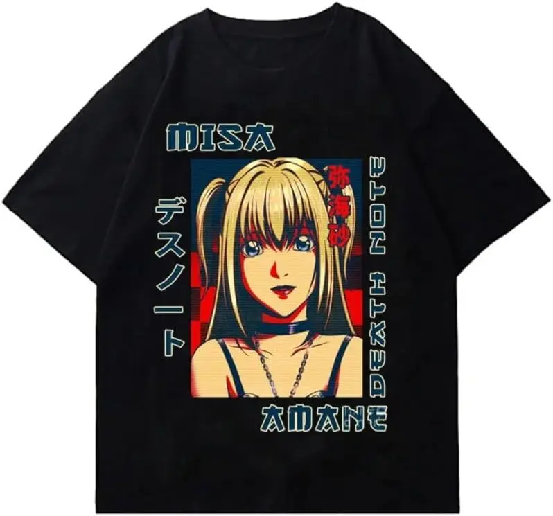 

Death Note Japanese Mens Vintage Hip Hop Tees Tops Harajuku T Shirts Black
