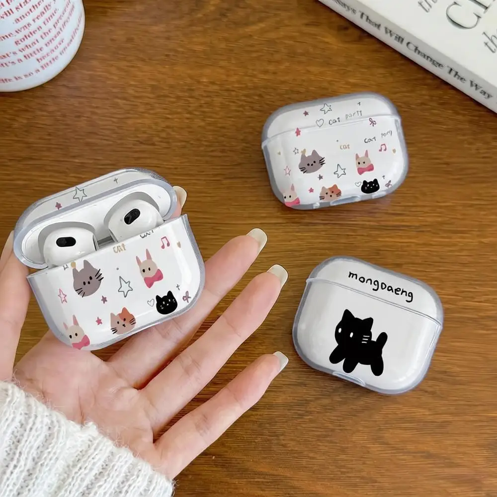 

Cute Cartoon Cat Earphone Case for Airpods 4th 3rd 2 Pro 3 Shockproof Cover for Airpod 2 3 1 Protective Accessorie Shell Fundas
