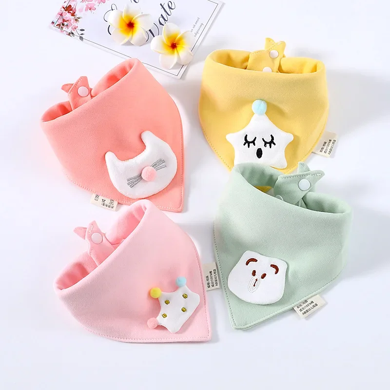 4/5Pcs Set Triangle Double Cotton Bandana Bibs Baby Care Babies Utensils Boys Girls Feeding Infant Burp Cloth Baby Saliva Towel