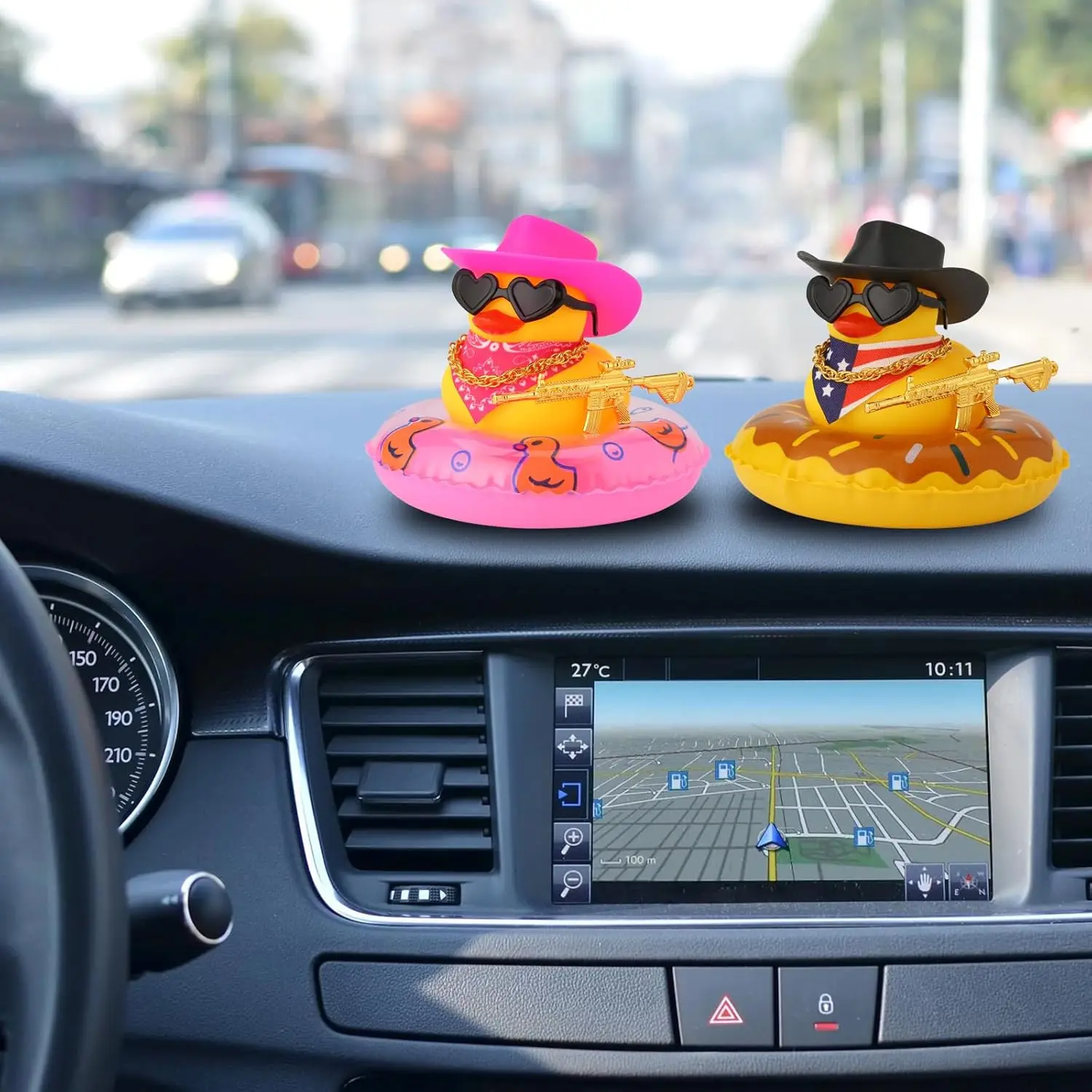 Cowboy Hat Rubber Ducks Toys Office Car Decoration Cute Summer Duck Duckling for Birthday Party Supplies Gifts for Friends Kids