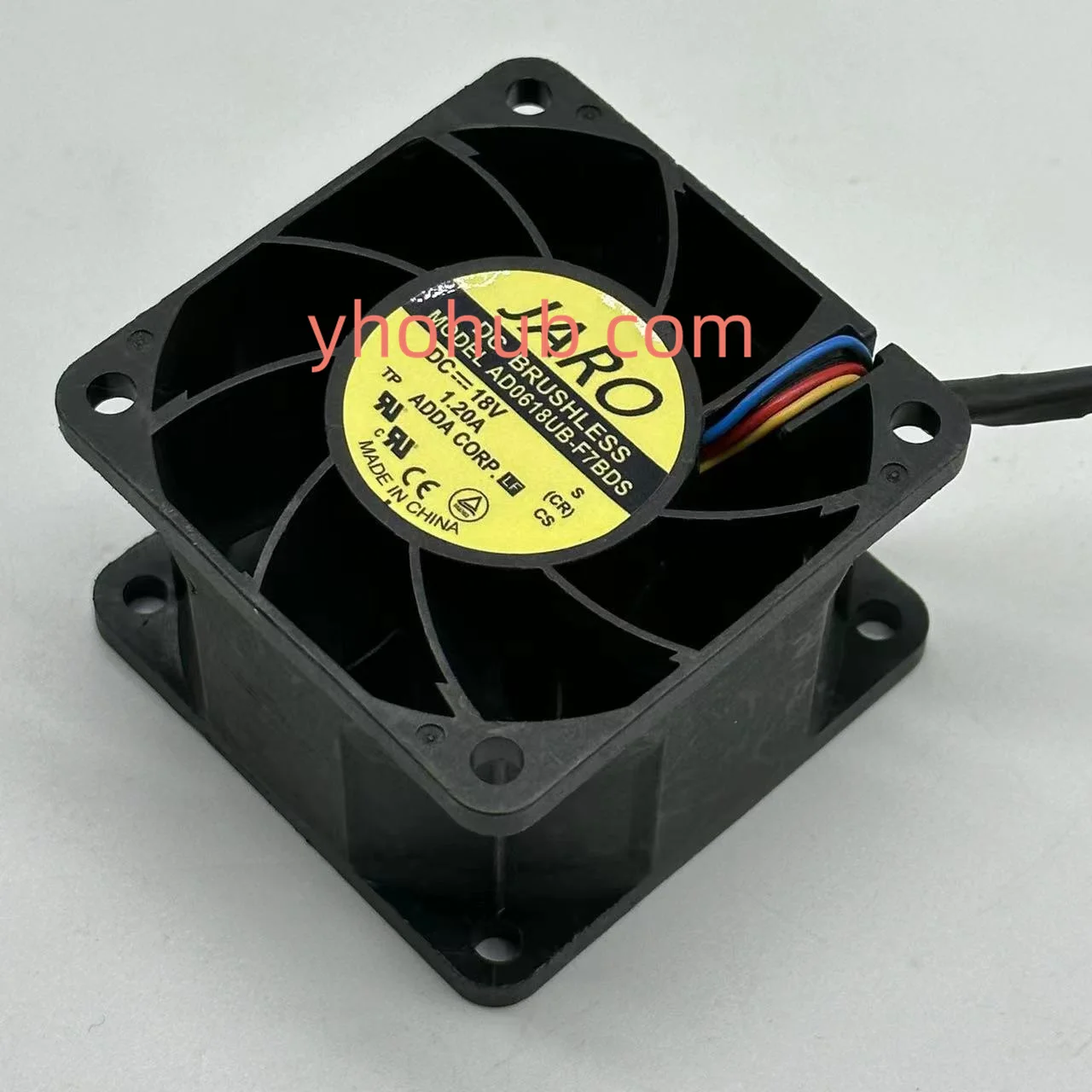 

JARO AD0618UB-F7BDS DC 18V 1.2A 60x60x38mm 4-Wire Server Cooling Fan