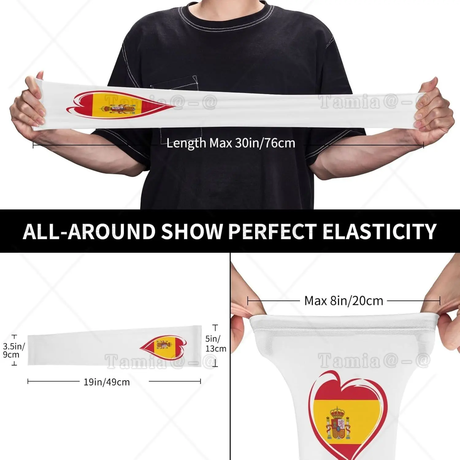 Mangas de brazo de España Funda de brazo con bandera de España Mangas de brazo de enfriamiento español para exteriores