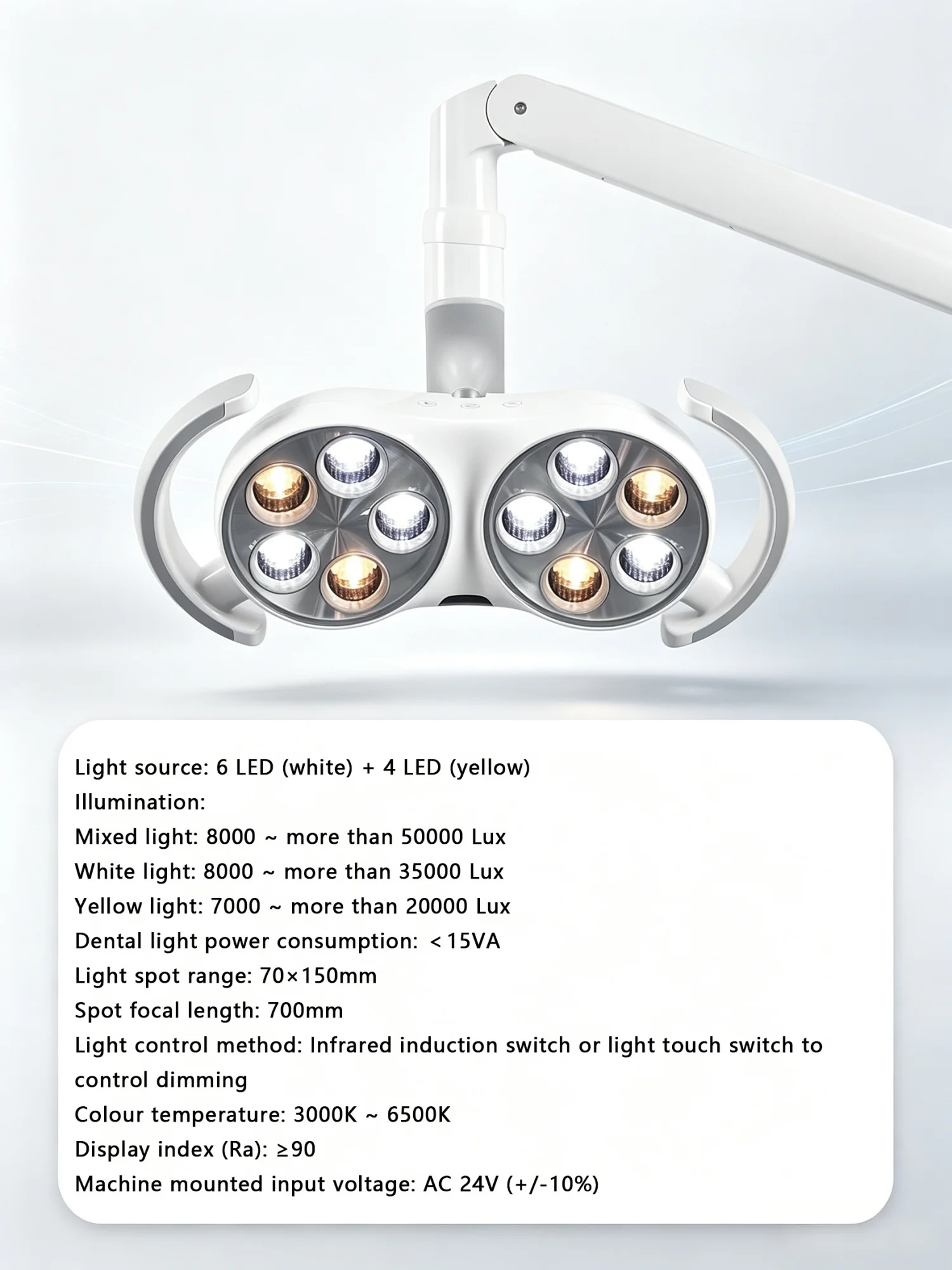10 LED Bulbs Dental Oral Operating Light Dual Color Temperature Dentistry Veterinary Clinic CE Certified