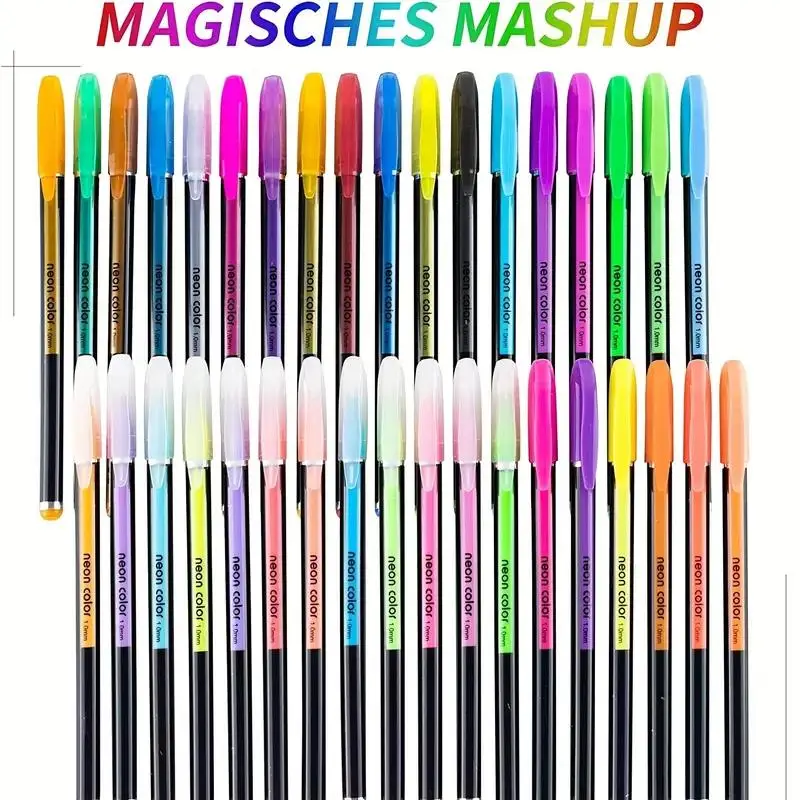 12/60 farben Set Metallic Glitter Farben Gel Stifte Für Schule Büro Erwachsene Malbuch Zeitschriften Zeichnung Kunst Marker Stift Liefert