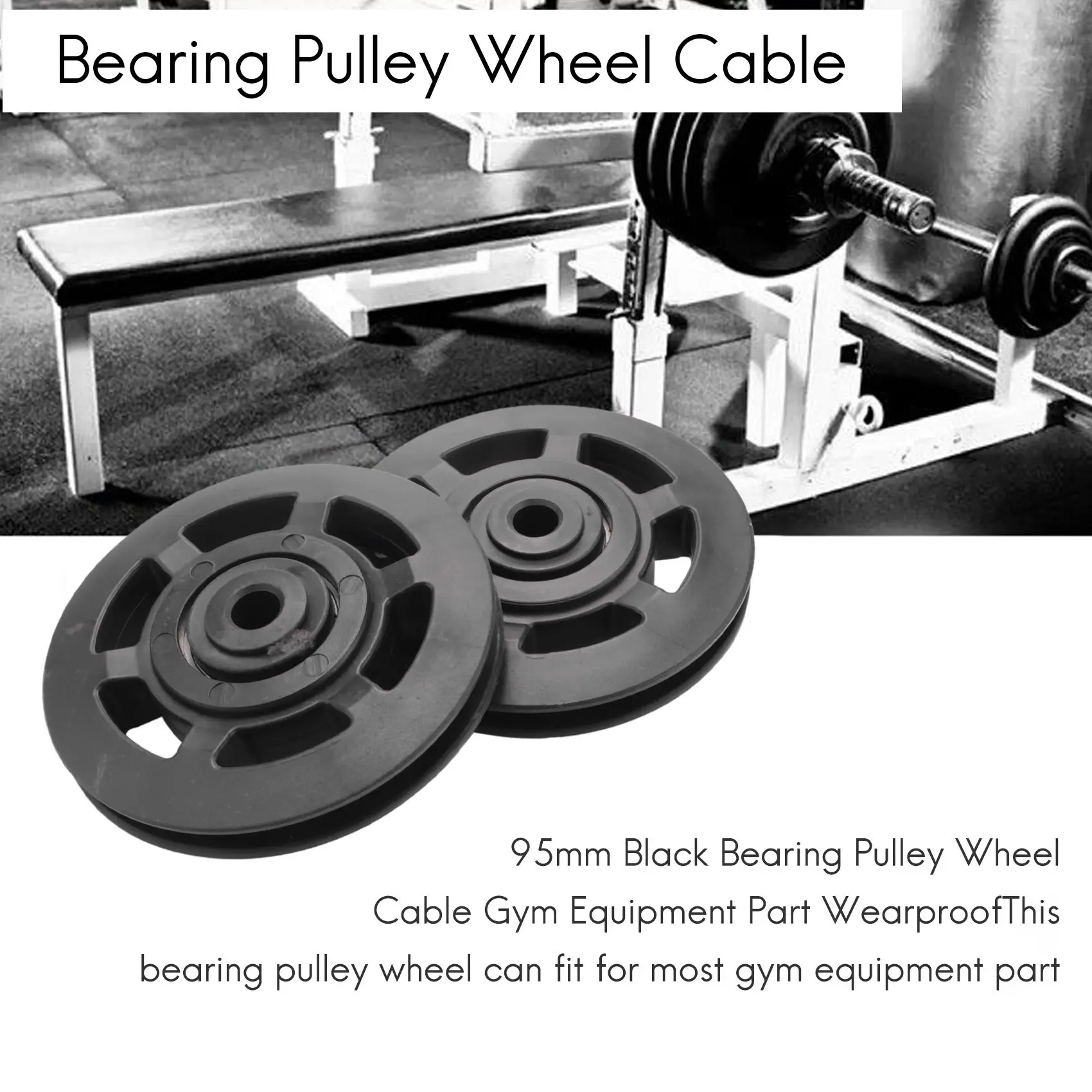 

8Pcs Black Bearing Pulley Wheel Cable Gym Equipment Part Wearproof
