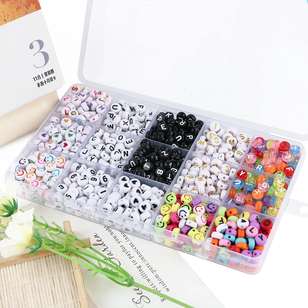 

1 комплект, цветные акриловые буквы, комбинация ювелирных изделий, браслет «сделай сам», ожерелье, брелок, аксессуары