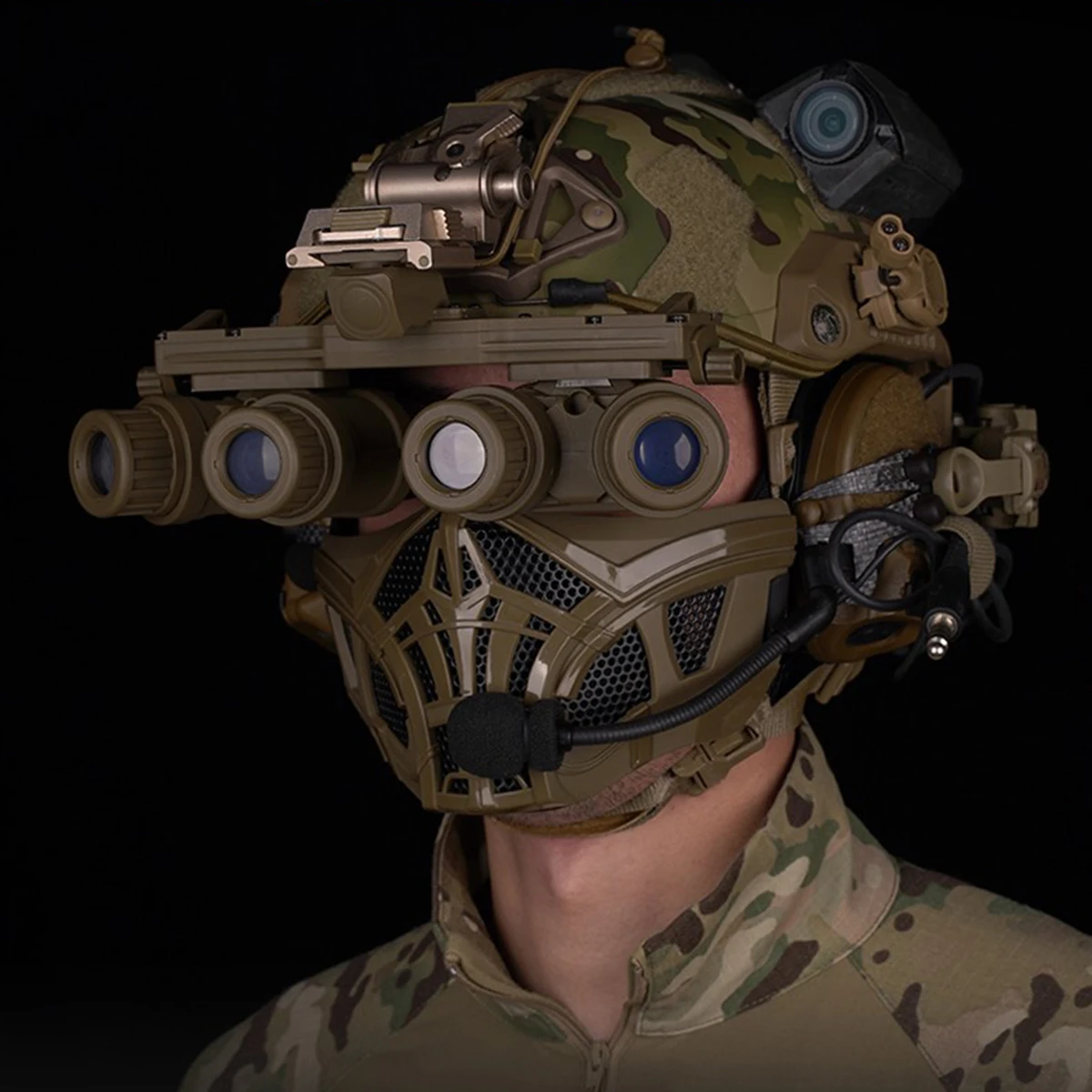 Máscara media cara gel sílice para Airsoft Paintball protección facial - imagen 5